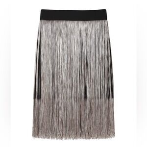 Tanya Taylor fringe sequin midi skirt